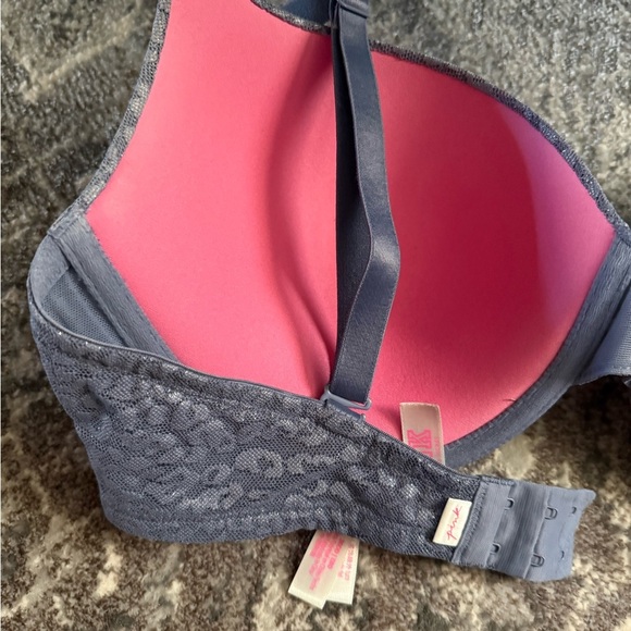 Victoria's Secret Wear Everywhere Push-Up Bra- Dusty Blue Animal Print, 36DD - Picture 3 of 7